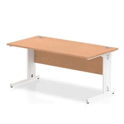 Impulse 1600/800 Rectangle White Cable Managed Leg Desk Oak - MI002725