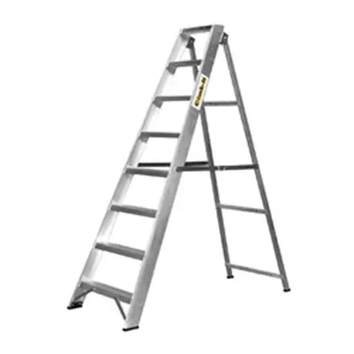 Climb-It Aluminium Swingback Stepladder; 7 Tread; 150kg; Silver