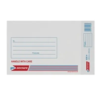 GoSecure Bubble Lined Envelope Size 4 180x265mm White (20 Pack)