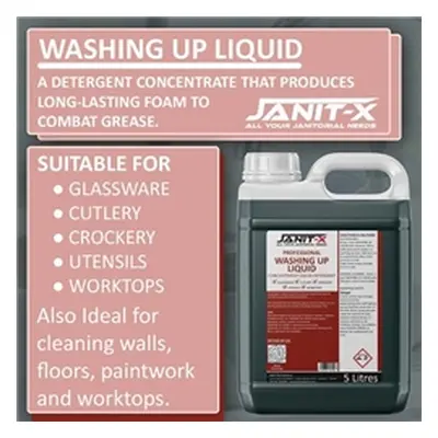 Janit-X Professional Green Washing Up Liquid 5 Litre - PACK (2)