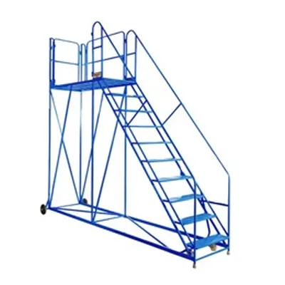 Work Platform - Easy Slope - 1800mm Platform - 5 Tread - Blue