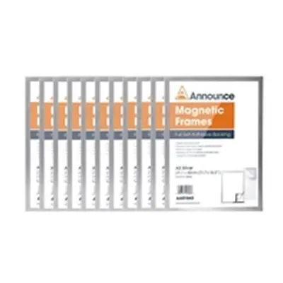 Announce Magnetic Frame A3 Silver (10 Pack)