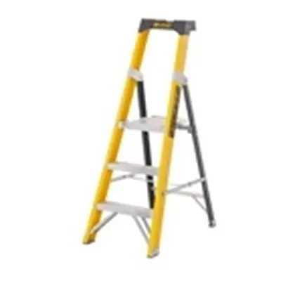 Climb-It Glass Fibre Platform Stepladder; 3 Tread; 150kg; Yellow/Black