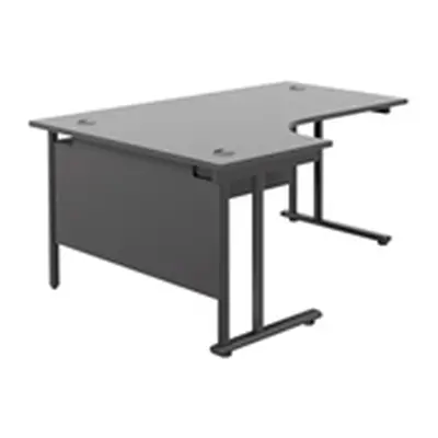 1800X1200 Twin Upright Left Hand Radial Desk Black-Black