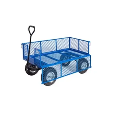 General Purpose Truck; Mesh Base Sides Ends Puncture Proof Wheels Blue