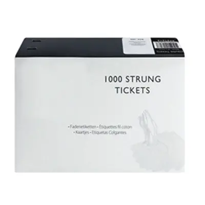 Strung Ticket 37x24mm White (1000 Pack) KF01618