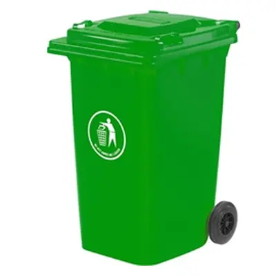 Wheelie Bin; 240L; 30% Recycled Polyethylene; Green