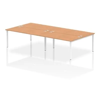 Impulse Bench B2B 4 Person 1600 White Frame Office Bench Desk Oak