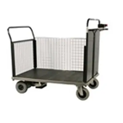 Powered Platform Truck - Steel End with Mesh Side & Opp End - Large