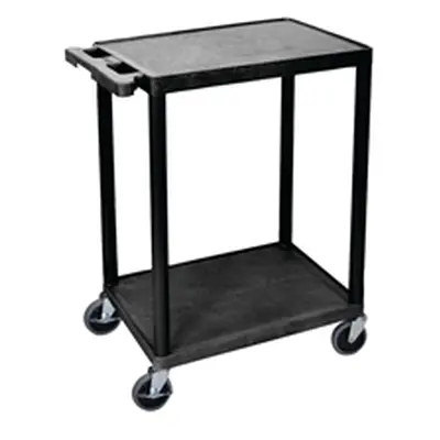 Multipurpose 2 Shelf Trolley Moulded Polyethylene 150kg Capacity Black