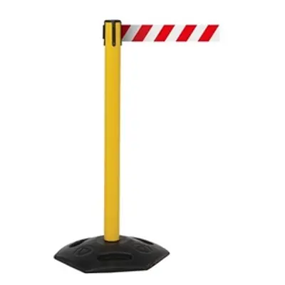 Obex Weatherproof Belt Barrier 3400 mm Yellow + Red/White Chevron