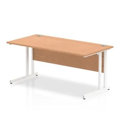 Impulse 1600/800 Rectangle White Cantilever Leg Desk Oak - MI002645