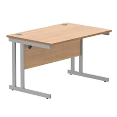 Office Rectangular Desk Steel Double Cantilever 1200X800 Beech/Silver