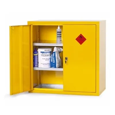 Heavy Duty Hazardous Substance Cupboard; 2 Shelves Double Door; Yellow