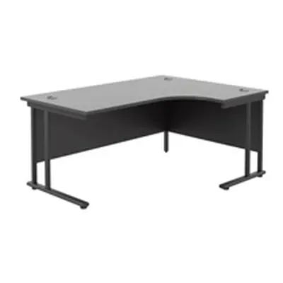 1600X1200 Twin Upright Right Hand Radial Desk Black-Black