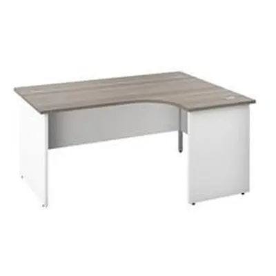 1800X1200 Panel Right Hand Radial Desk Grey Oak-White