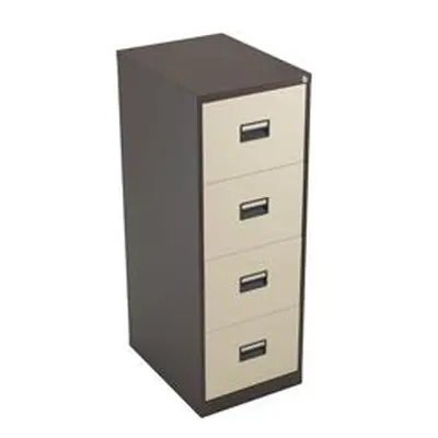 Legato Steel 4 Drawer Filing Cabinet - Coffee/Cream Ref TCS4FC-CC