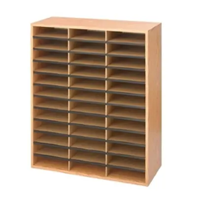 Safco 36 Compartment Literature Organiser Oak