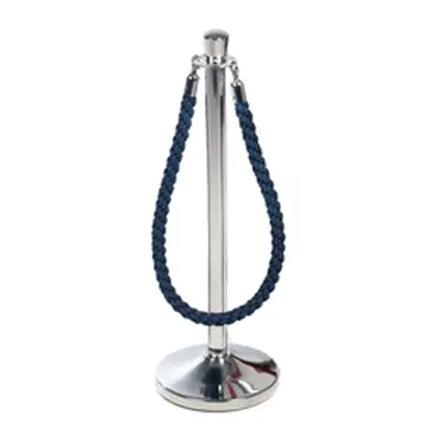 Obex Barriers Stainless Steel Top Hat Head Post with Blue Rope