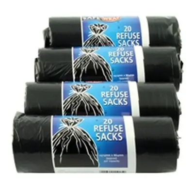 Safewrap Refuse Sack 92 Litre Black (80 Pack) Black 0446