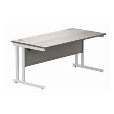 Office Rectangular Desk Double Cantilever 1600X800 Grey Oak/White