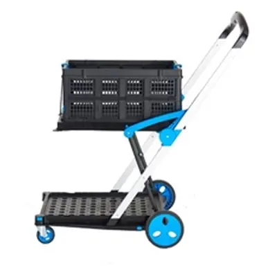 Proplaz Clever Trolley w 3 Boxes; Plastic/Aluminium; Black/Blue/Silver