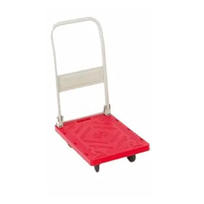 Folding Platform Trolley; 600 x 385 x 820; Fixed/Swivel Castors; Red