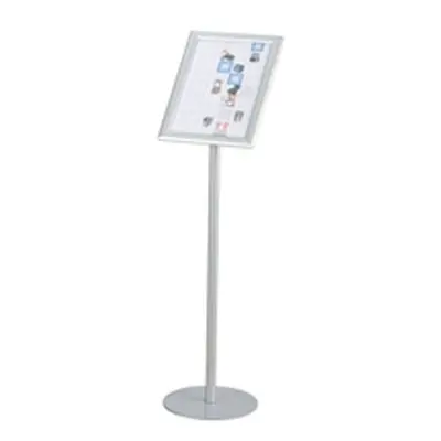 Twinco Literature Display Floor Stand Snapframe A4 Silver - TW51758