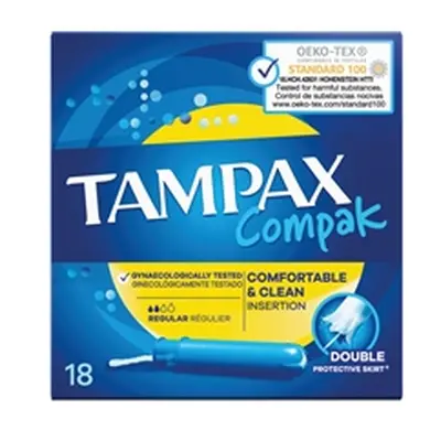 Tampax Compact Regular Applicator Tampons Box x18 (Pack of 6) 57763