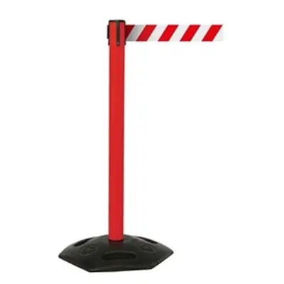 Obex Weatherproof Belt Barrier Red Post; Red/White Chevron