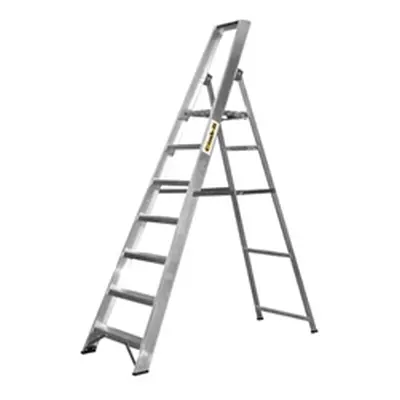 Climb-It Aluminium Platform Stepladder; 4 Tread with Handrails Silver