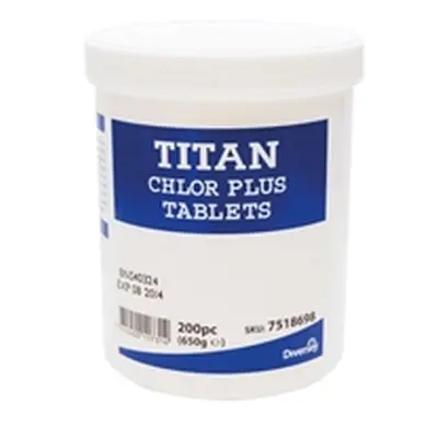 Titan Chlor + Chlorine Tabs (Pack of 200) 7518698