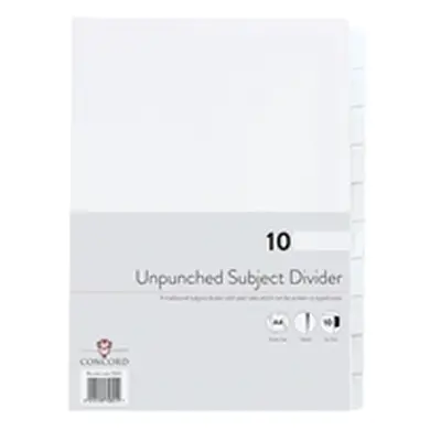 Concord Unpunched Divider 10-Part A4 150gsm White (Pack of 10) 75801