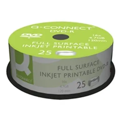 Q-Connect Inkjet Printable DVD-R Discs 16x 4.7GB Pk 25 - KF18021