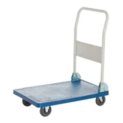 Folding Platform Trolley; 710 x 460 x 825; Fixed/Swivel Castors; Blue