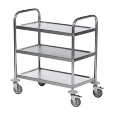 Trolley 3-Tier Stainless Steel Silver