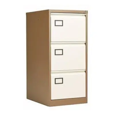 Bisley 3 Drawer Contract Steel Filing Cabinet - Coffee Cream - AOC3C/C