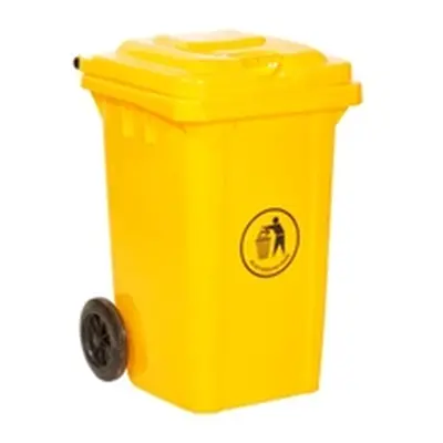 Wheelie Bin; 80L; 30% Recycled Polyethylene; Yellow