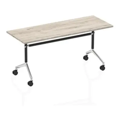 Impulse 1600mm Flip Top Rectangular Table Grey Oak Top