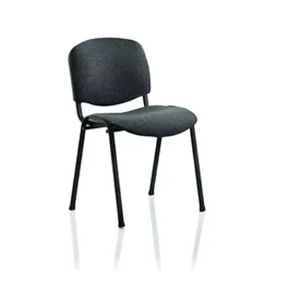 ISO Stacking Chair Charcoal Fabric Black Frame Without Arms