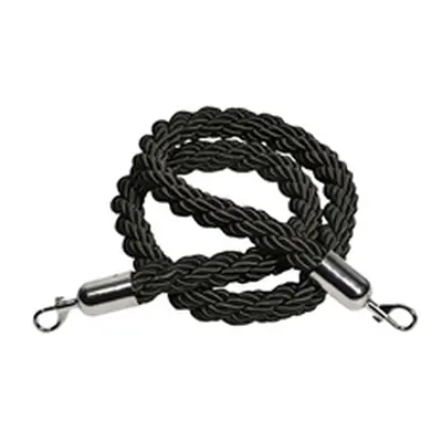 Rope 25x1500mm Black with Chrome Hooks