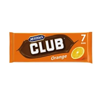 McVities Club Orange Biscuit Bars (Pack of 7) 37434