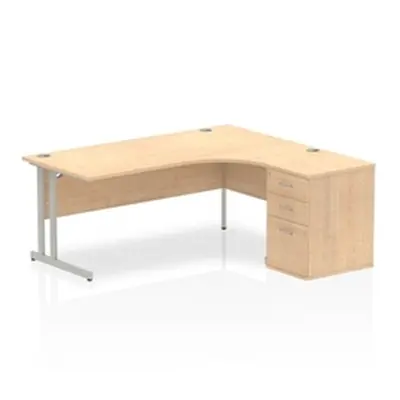 Impulse 1800 Right Hand Cantilever Workstation 600 Pedestal Maple