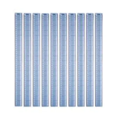 Helix Shatter Resistant Ruler Gridded 45cm Blue (10 Pack)