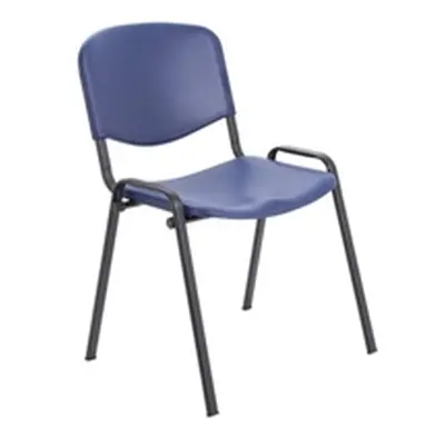 Club Canteen Stacking Chair Poly - Black Frame - Blue - CH0506BL