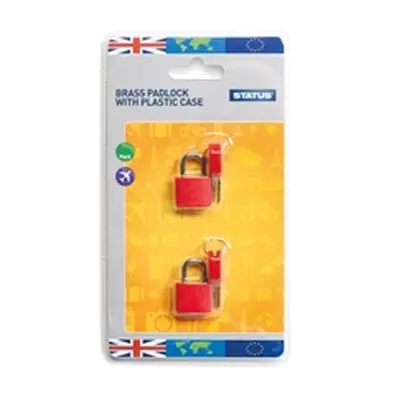 Status Brass Travel Padlock with Key (5 Pack)