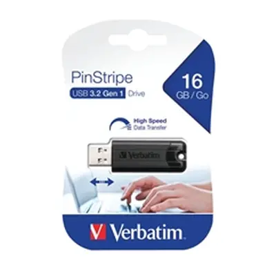 Verbatim Black Pinstripe 16GB USB 3.0 Flash Drive 49316