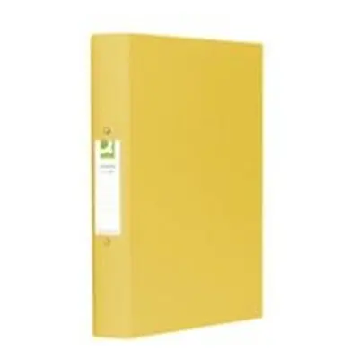 Q-Connect 2 Ring 25mm Binder Polypropylene A4 Yellow Pk 10 - KF01472