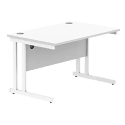 Office Rectangular Desk Steel Double Cantilever 1200X800 White/White