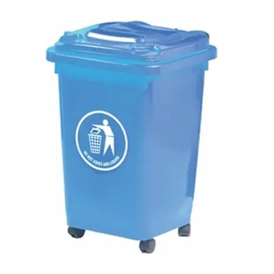 Wheelie Bin; 50L; 30% Recycled Polyethylene; Blue